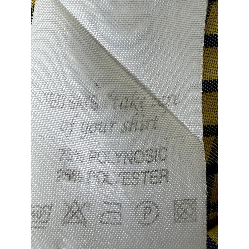 Vintage Ted Baker Shirt Specialist London Mens 4 Yellow Blue Check Button Up XL - Picture 11 of 16
